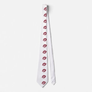 Red lips smooch kiss lipstick mark tie