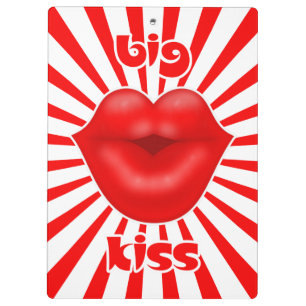 Red lips solar rays big kiss clipboard