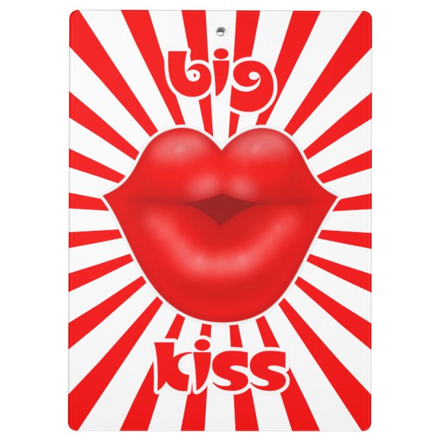Red lips solar rays big kiss clipboard (Back)