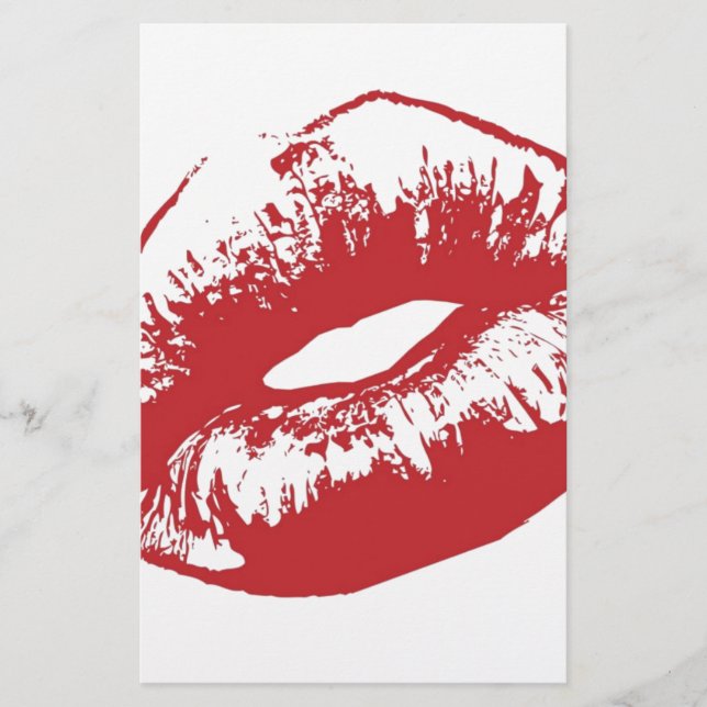 Red Lips Stationery (Front)