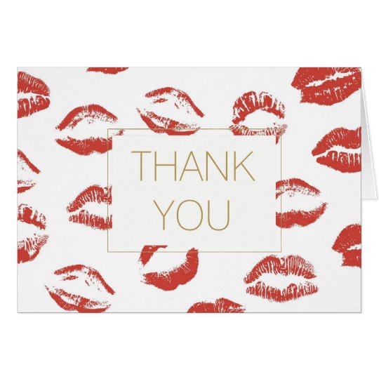 Red Lips Thank You Card
