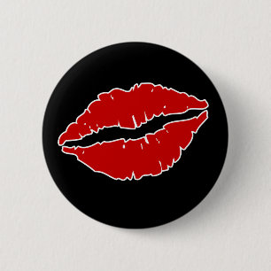 Red Lips Valentine's Day Button