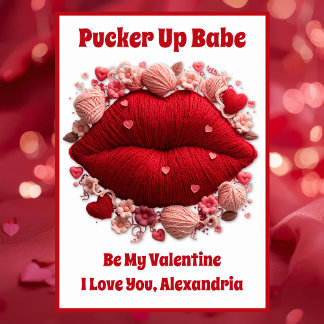Red Lips Valentine's Day Card Bold Romantic Funny 