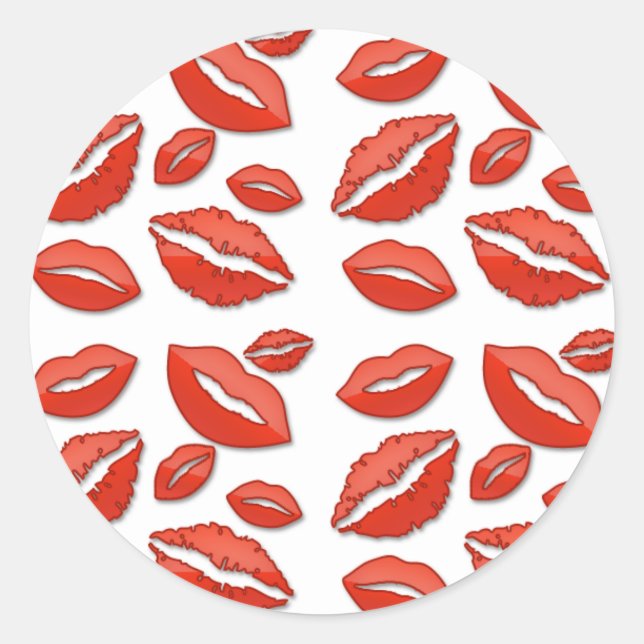 Red Lips Valentine's Day Stickers (Front)