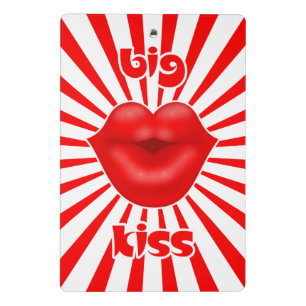 Red lips wide solar rays big kiss mini clipboard