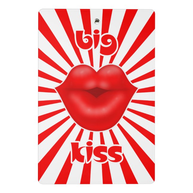 Red lips wide solar rays big kiss mini clipboard (Back)