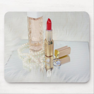 Red Lipstick and Jewellery Mouse Pad