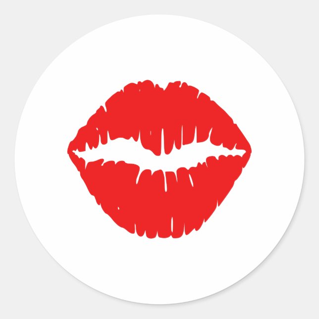 Red Lipstick Classic Round Sticker (Front)