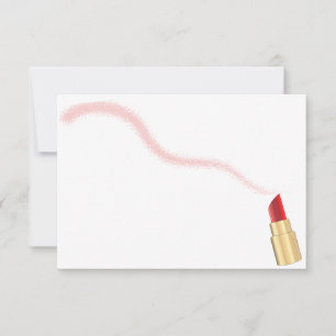 Red Lipstick Drawing Art Blank Card
