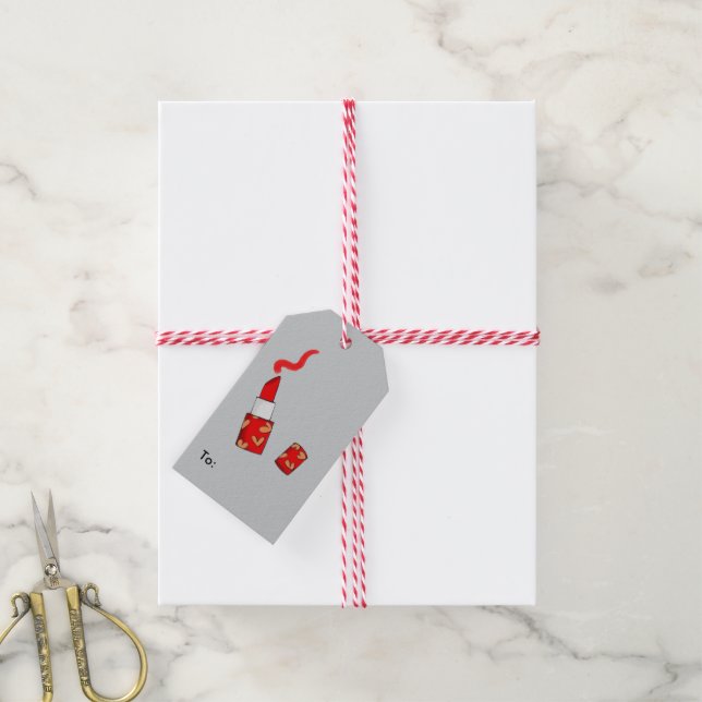 red lipstick gift tags (With Twine)