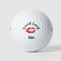 Red Lipstick Good Luck Kiss Valentine Golf Balls