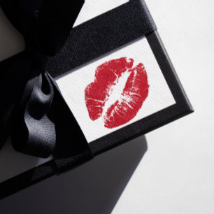 Red Lipstick Kiss Lips Valentine’s Day Custom Cut