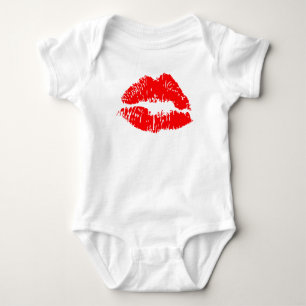 Red Lipstick Kiss Mark Baby Bodysuit