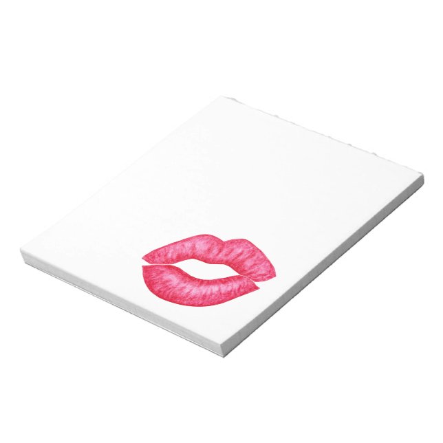 Red Lipstick Kiss Notepad (Rotated)