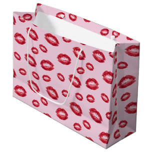 Red Lipstick Kisses Large Gift Bag