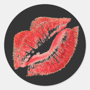 Red Lipstick Lips Kiss Sticker