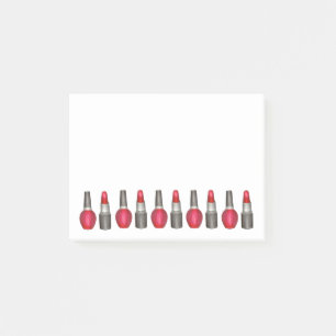 Red Lipstick Nail Polish Makeup Beauty Post Its Post-it Notes