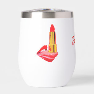 Red Lipstick on The Tongue Black with Custom Name