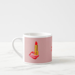 Red Lipstick on The Tongue with Personalisation Espresso Cup