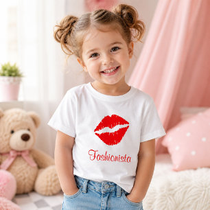 Red Lipstick Print Fashionista Baby T-Shirt