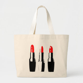Red Lipstick Tubes Large Tote Bag