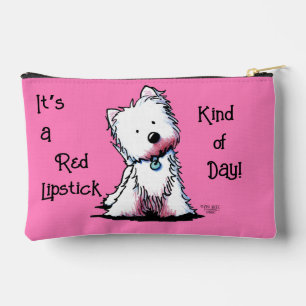 Red Lipstick Westie Small Accessory Pouch