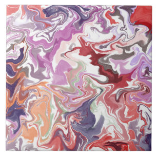 Red liquid acrylic ceramic tile