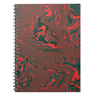 Red Liquid Marble Abstract Pattern Notebook