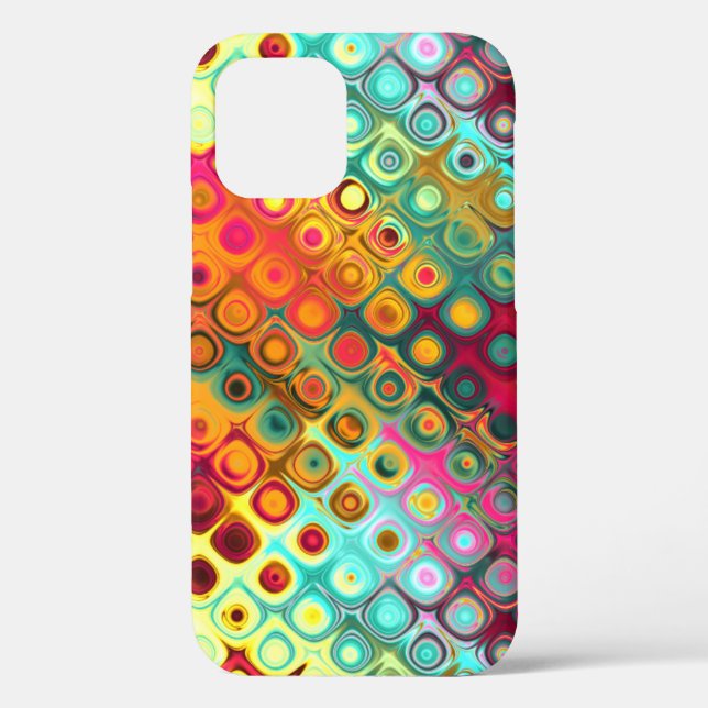 Red Liquid Rainbow Dots Abstract Pattern Case-Mate iPhone Case (Back)
