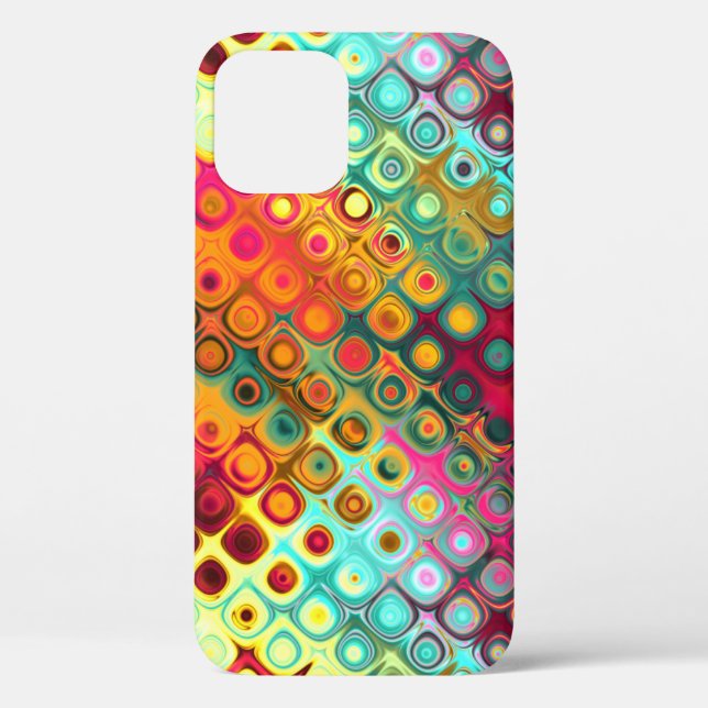 Red Liquid Rainbow Dots Abstract Pattern Case-Mate iPhone Case (Back)
