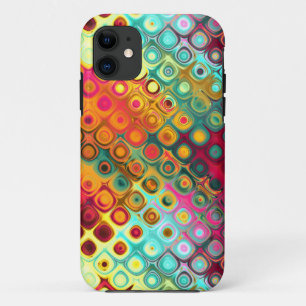 Red Liquid Rainbow Dots Abstract Pattern Case-Mate iPhone 11 Case