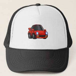 Red little car cartoon - Choose background colour Trucker Hat