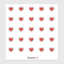 Red little heart stickers