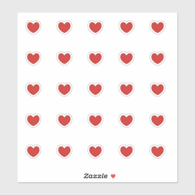 Red little heart stickers (Sheet)