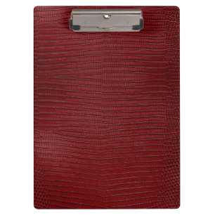 Red Lizard Leather Print Clipboard