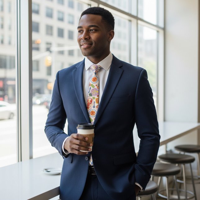 Red Lobster and Shrimp Seafood Pattern Neck Tie (Creator Uploaded)