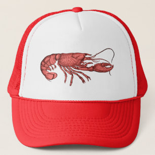 Red Lobster Baseball Hat with Retro Vintage Image