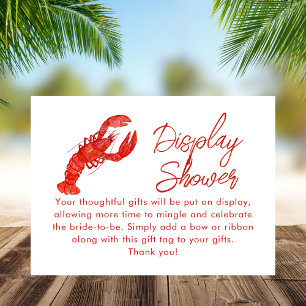 Red Lobster Beach Display Shower Bridal Shower Enclosure Card