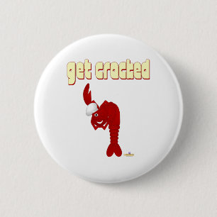 Red Lobster Chef Get Cracked 6 Cm Round Badge