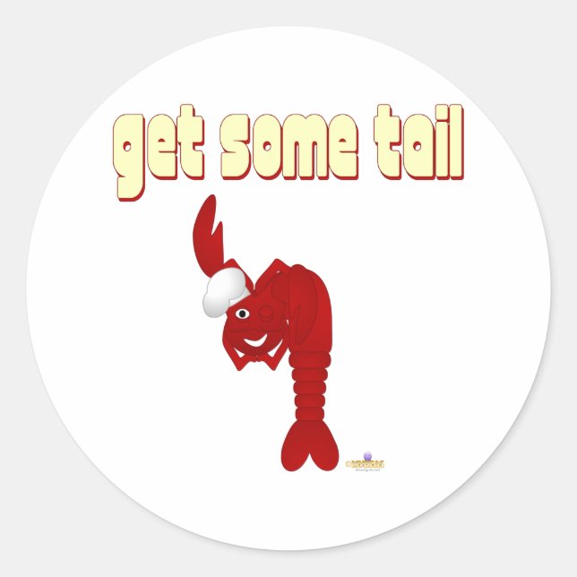Red Lobster Chef Get Some Tail Classic Round Sticker (Front)