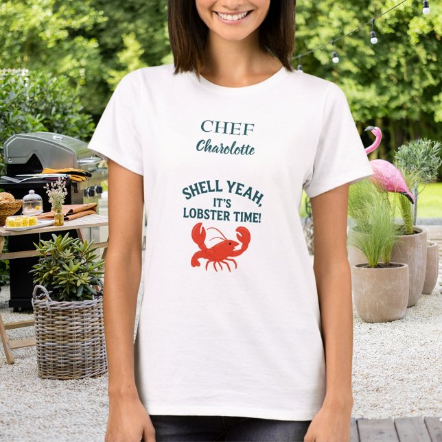 Red lobster crawfish boil party chef cook quote T-Shirt (Creator Uploaded)