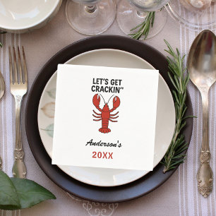 Red lobster party quote name napkin