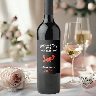 Red lobster party quote name wine label