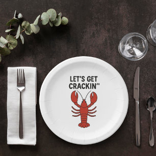 Red lobster party quote paper plate