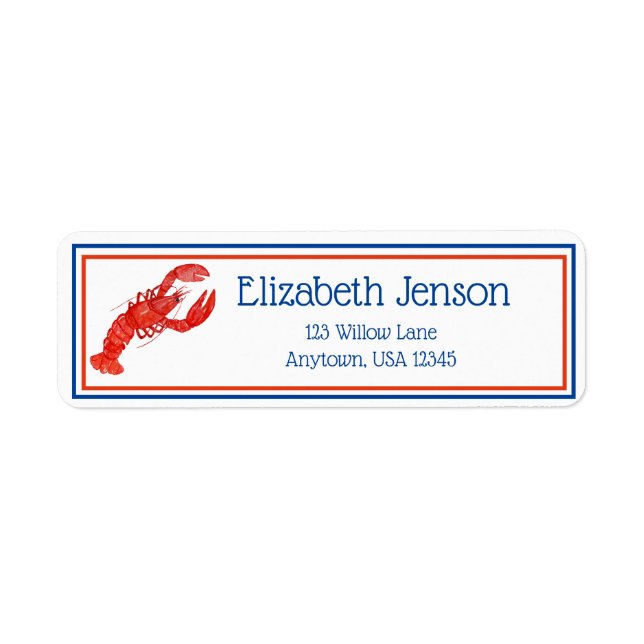 Red Lobster - Red White Blue Return Address Label (Front)
