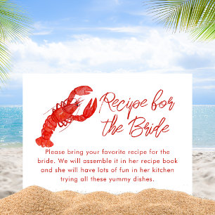 Red Lobster Seafood Beach Themed Recipe Request Enclosure Card