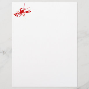 Red lobster stationery   Sealife writing paper