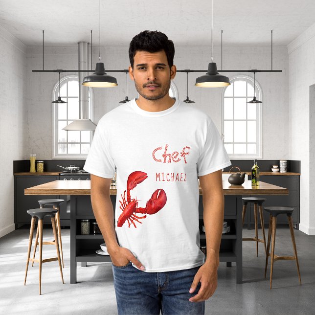 Red lobster white custom name T-Shirt (Creator Uploaded)