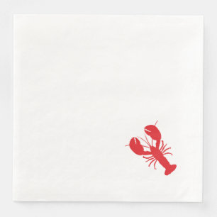 Red Lobster White Preppy Coastal Simple Fun Napkin