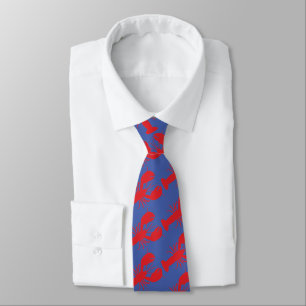 Red Lobsters Blue Preppy Designer Men Tie